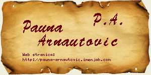 Pauna Arnautović vizit kartica